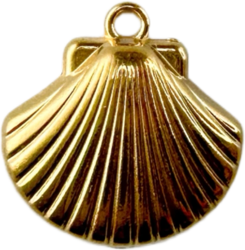 Gold Scallop Shell Charm