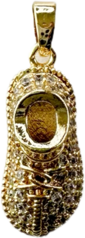Gold Pave Baby Shoe Charm