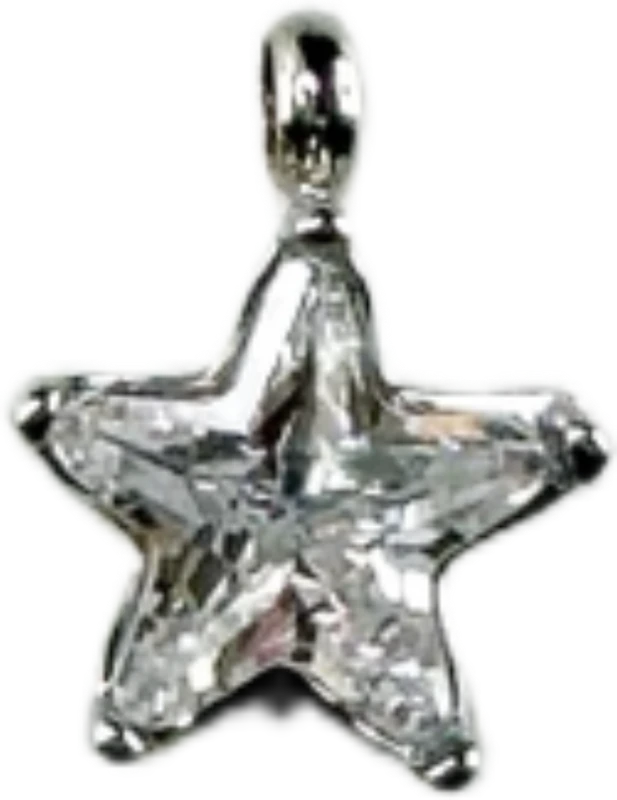 Silver Crystal Star Charm