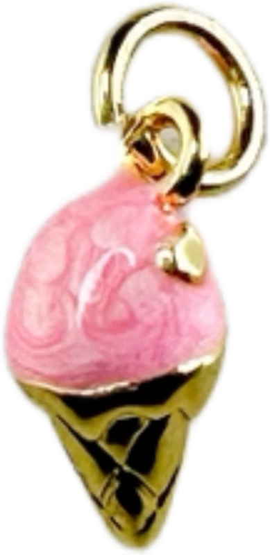 Pink Ice Cream Cone Charm