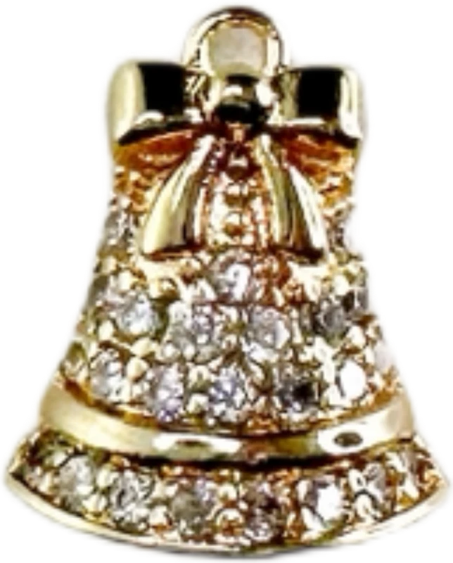 Gold Pave Bell Charm