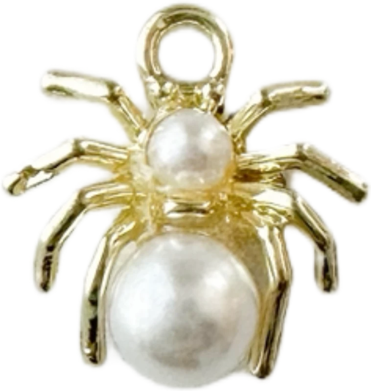 Gold Pearl Spider Charm