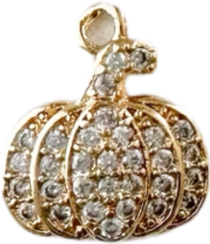 Gold Pave Pumpkin Charm