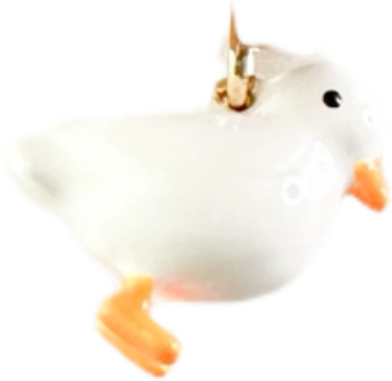 White Enamel Duck Charm