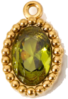 Olive Mini Oval Crystal Charm
