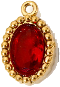 Ruby Red Mini Oval Crystal Charm