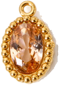 Champagne Mini Oval Crystal Charm