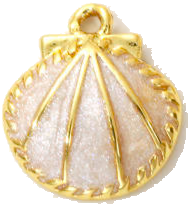 Cream Enamel Seashell Charm