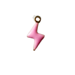 mini pink enamel lightening bold charm