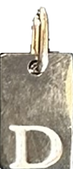 Engraved Initial Tag Charm D in silver