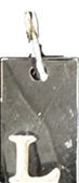 Engraved Initial Tag Charm L in silver