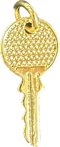 Textured gold key charm