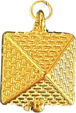 Textured gold envelope charm